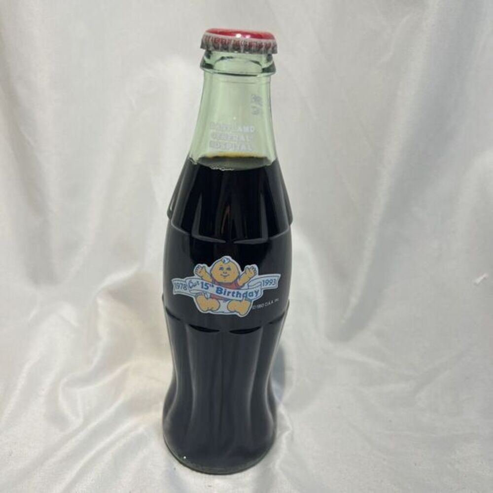 1993 BABYLAND GENERAL HOSPITAL OUR 15TH BIRTHDAY 8 OZ  GLASS COCA‎ COLA  BOTTLE
